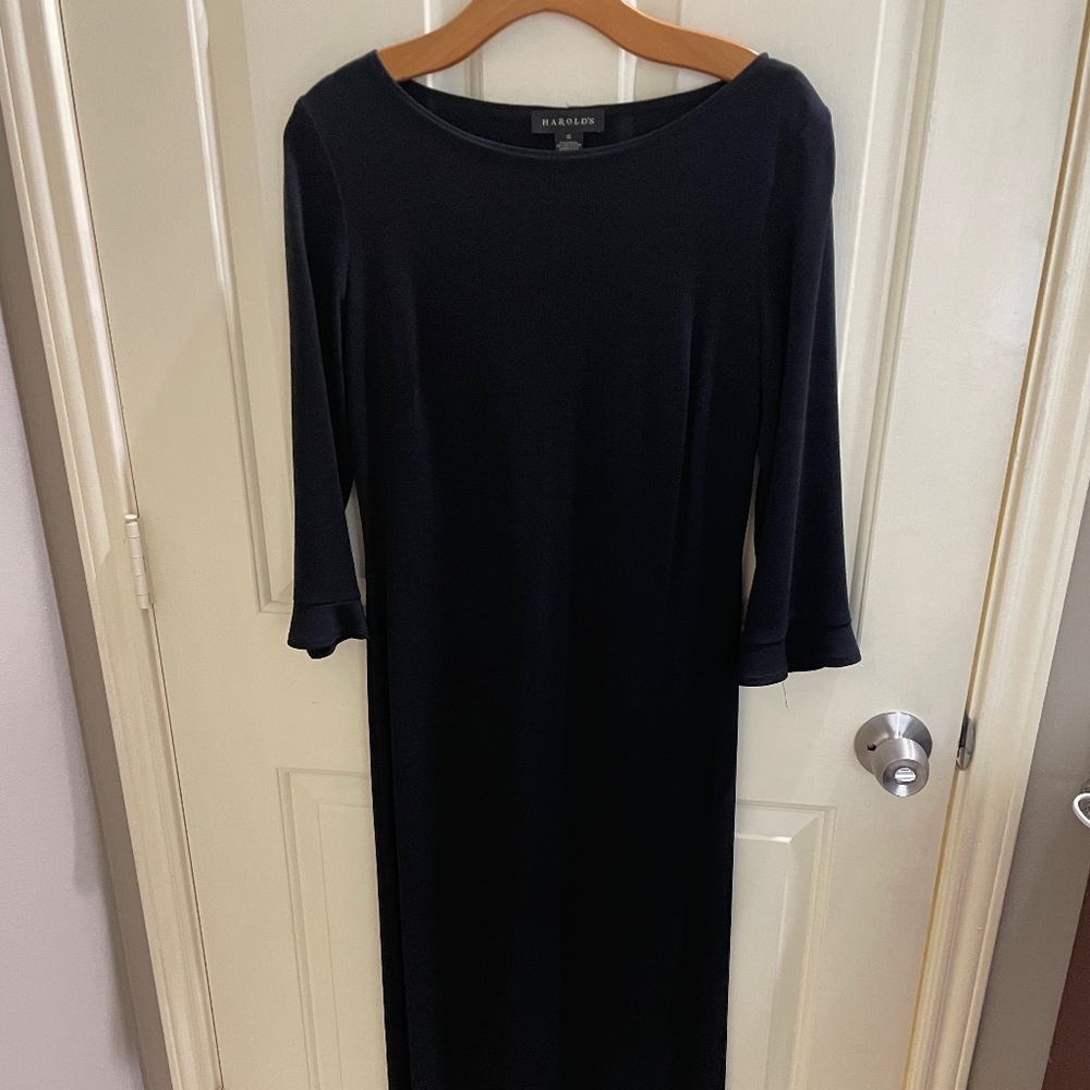 Harold's black midi length dress-Size 10